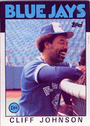 1986 Topps Baseball Cards      348     Cliff Johnson
